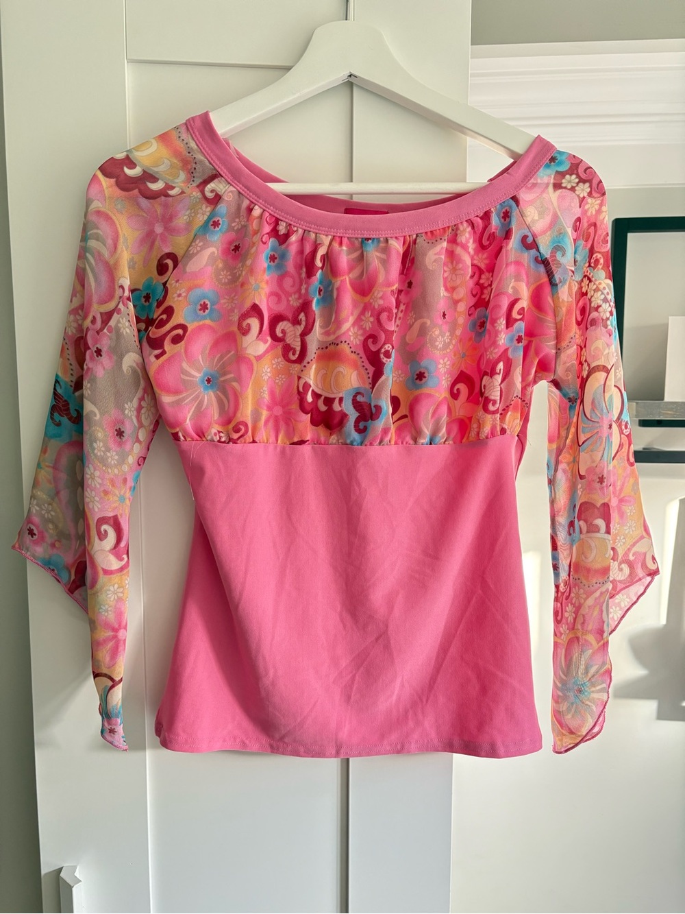 Y2k Pink Floral Women's Top